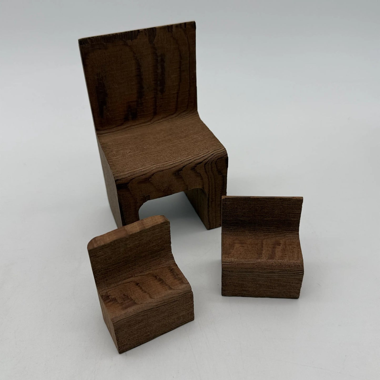 1926 Sesquicentennial Exposition “Tiny Toy” Furniture Puzzle Set made from California Redwood