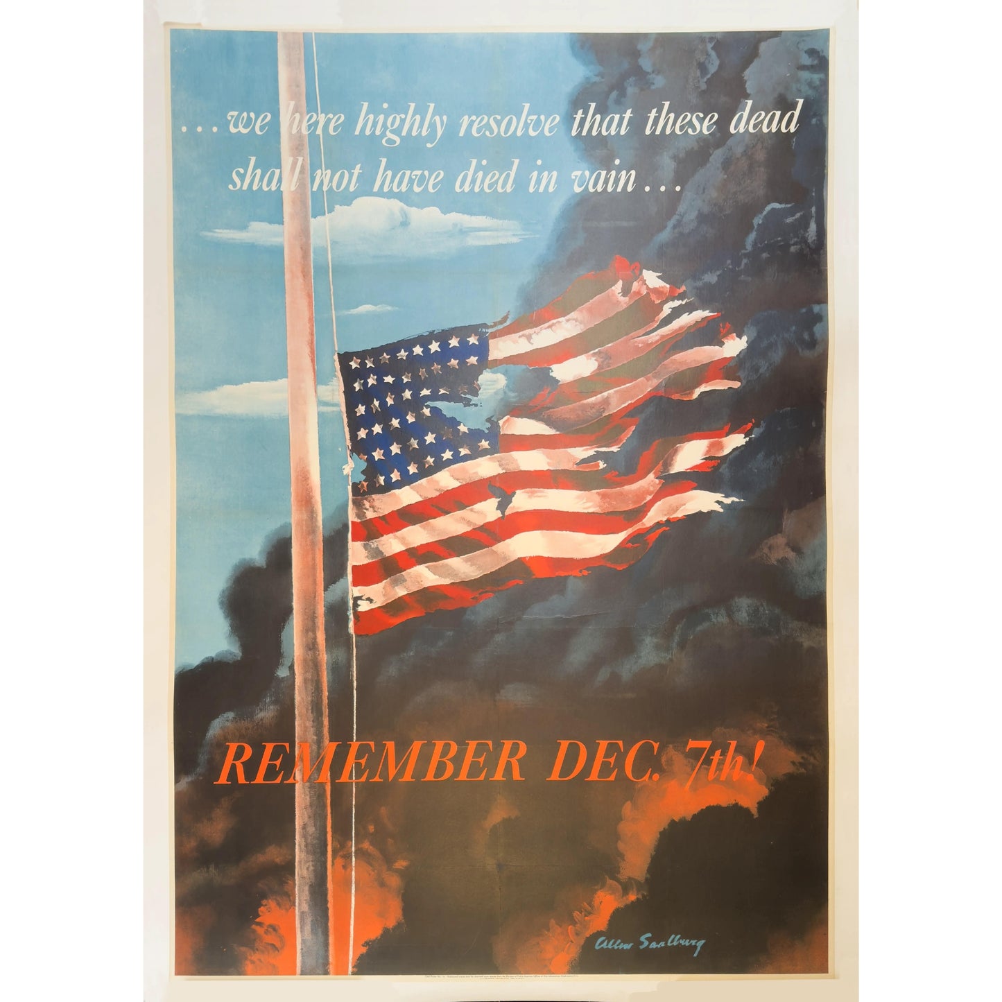 Original "Remember Dec. 7th!" WWII Posters — Linen backed — Two sizes, one very large