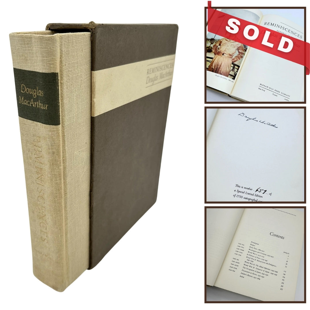 "Reminiscences" signed by the author General Douglas MacArthur, 1964 - First edition, #657 of 1750 signed copies