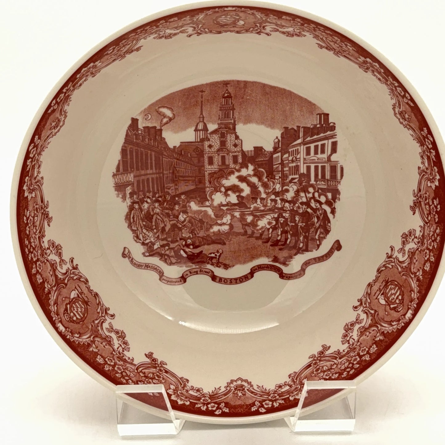 Wedgwood "The Boston Bowl" with Paul Revere's Boston Massacre print in center from The History List Store.