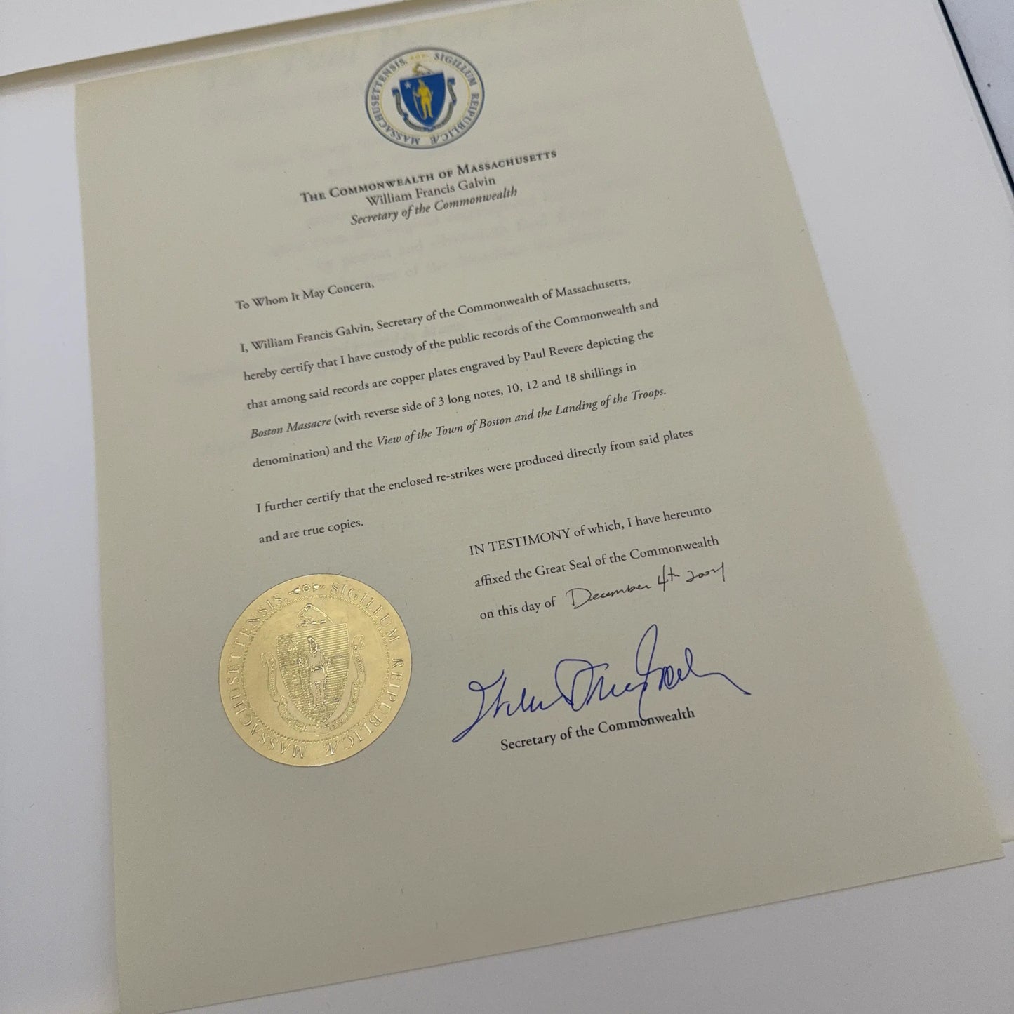 The Paul Revere Portfolio — Framed prints from the original plates — Limited edition — #35