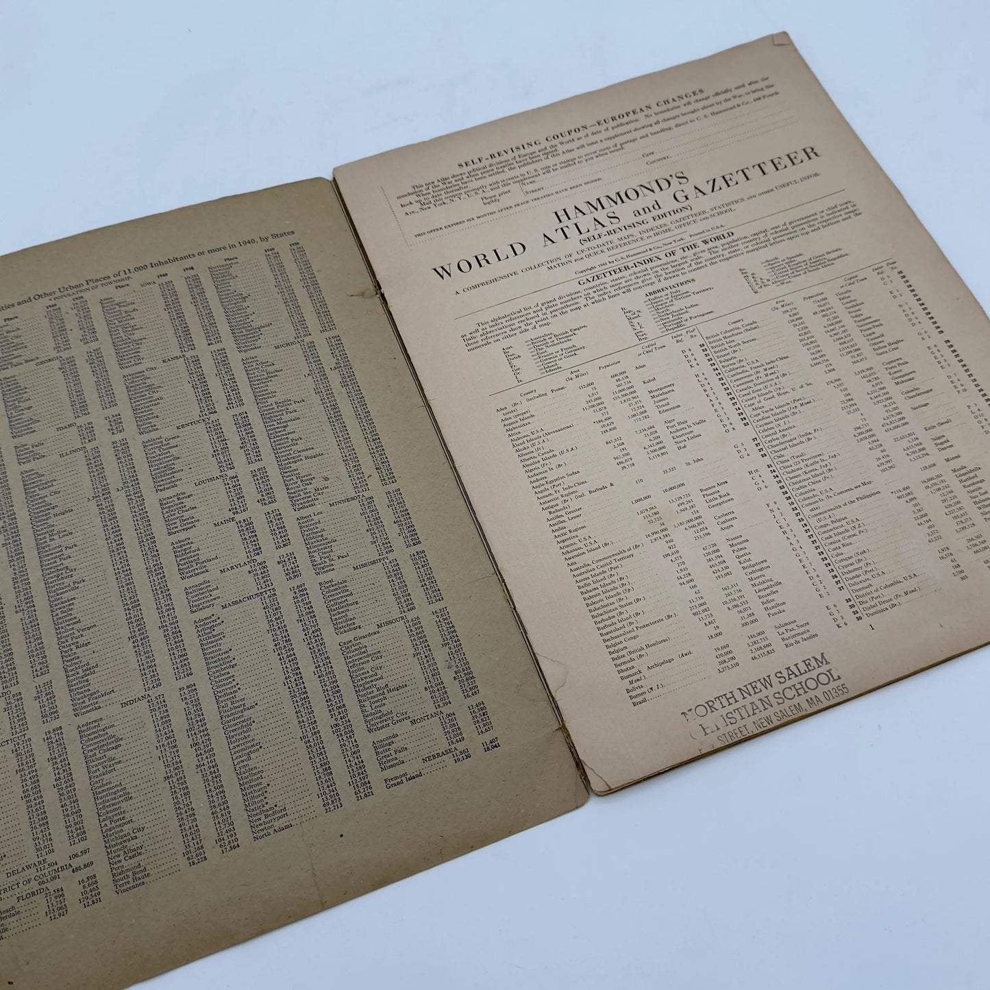 Hammond's Self-Revising World Atlas and Gazetteer—War Edition