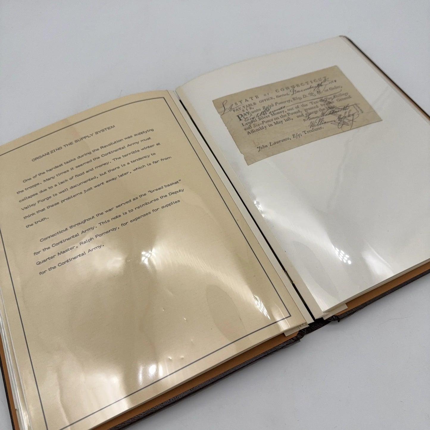 Revolutionary War document portfolio with seven original signed documents