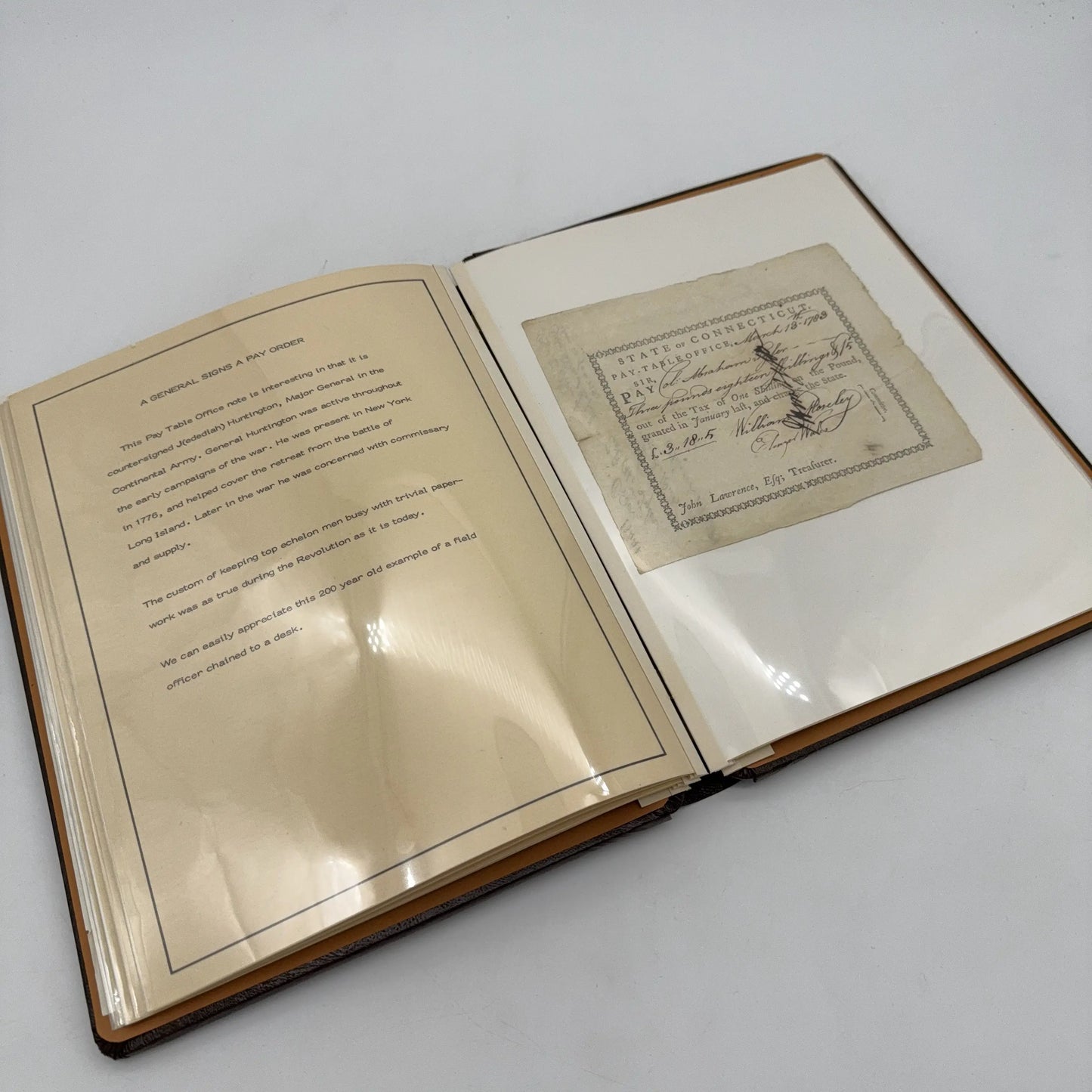 Revolutionary War document portfolio with seven original signed documents