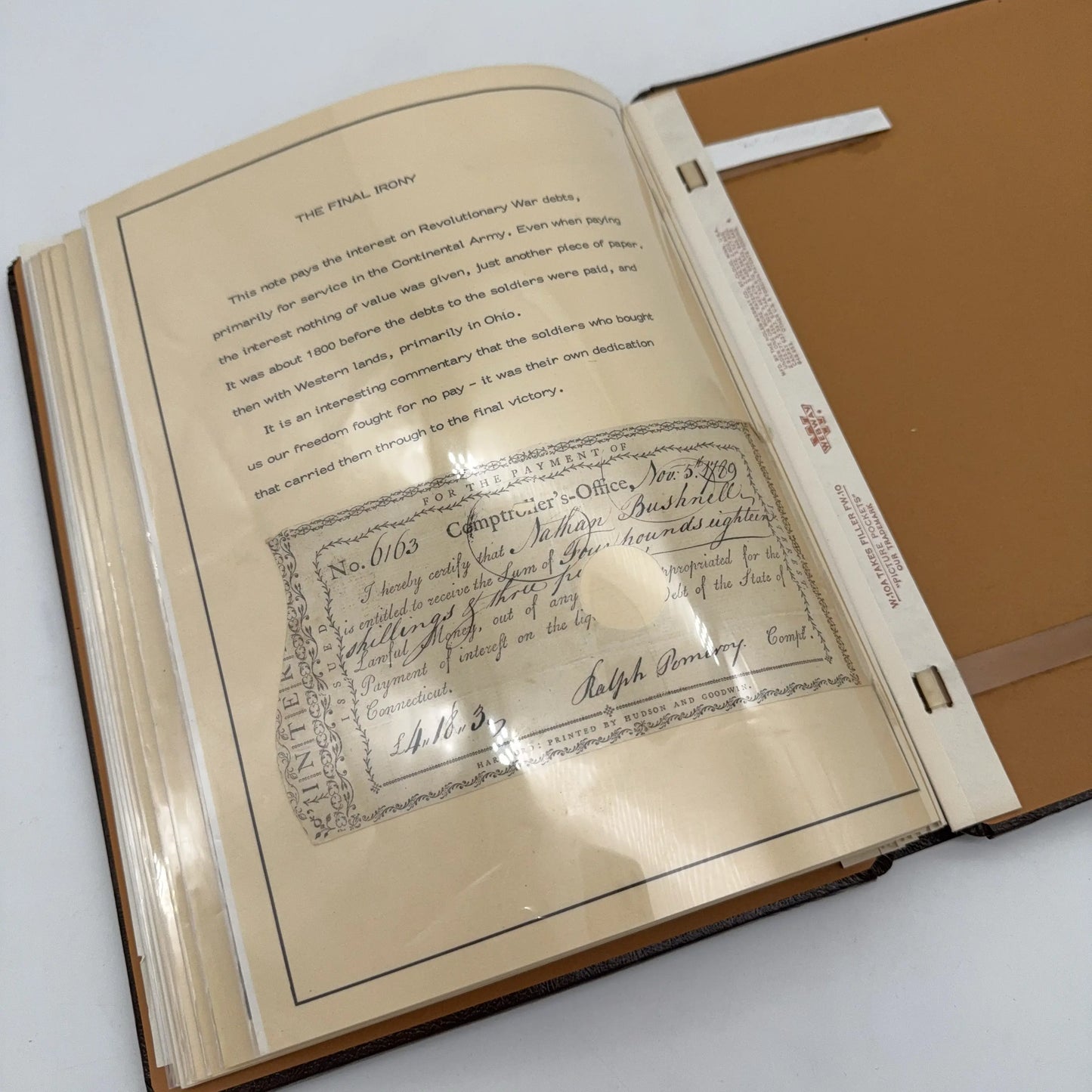 Revolutionary War document portfolio with seven original signed documents