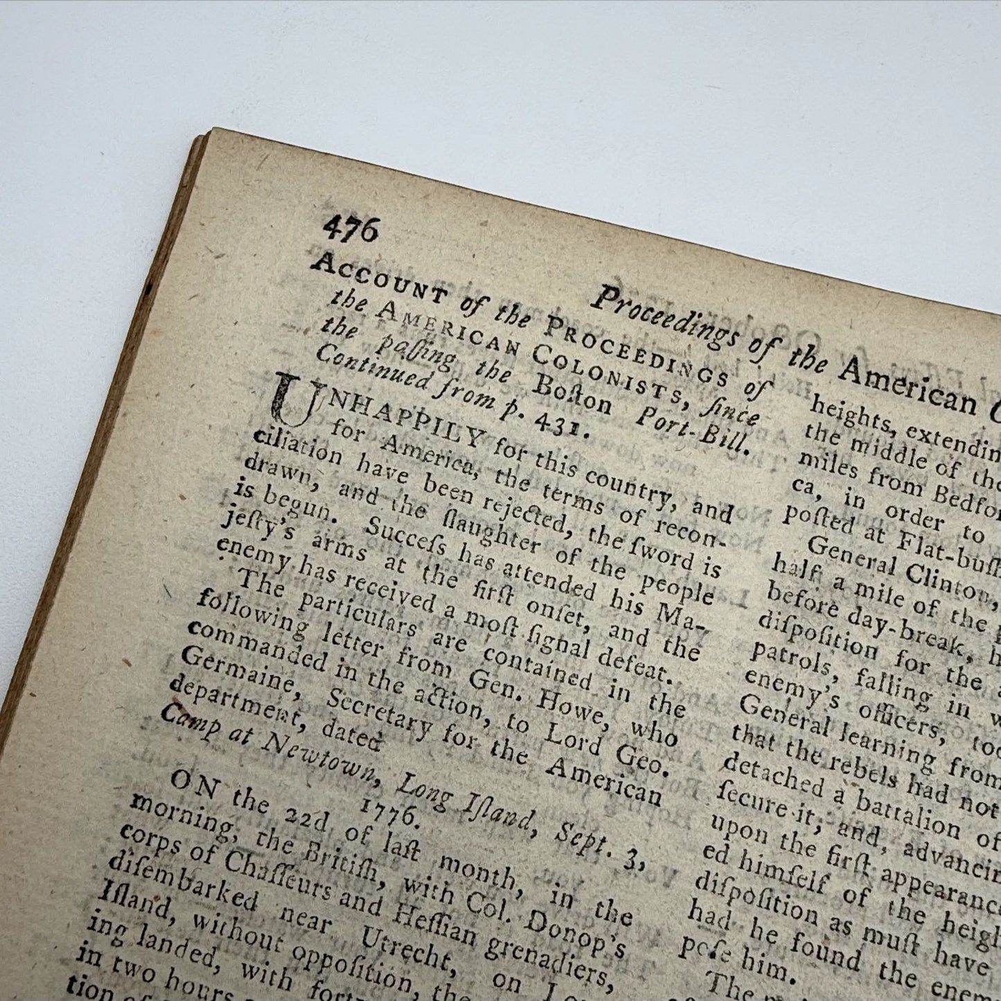 1776 Gentleman's Magazine for October and Supplement for the Year 1776, with folding map Illustrating the late Engagement in Long Island