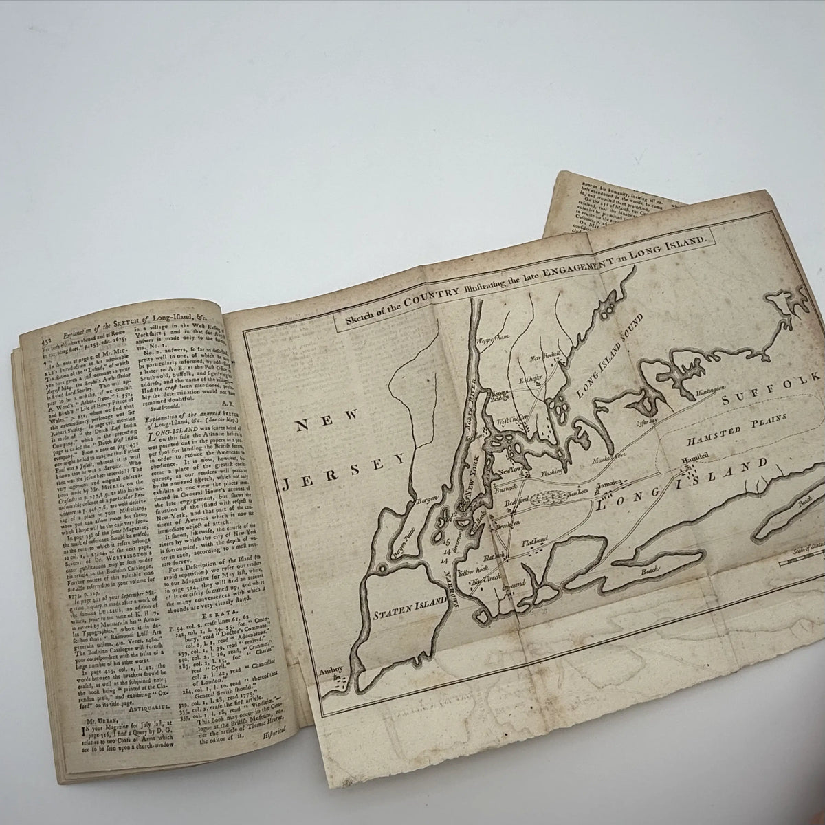 1776 Gentleman's Magazine for October and Supplement for the Year 1776, with folding map Illustrating the late Engagement in Long Island