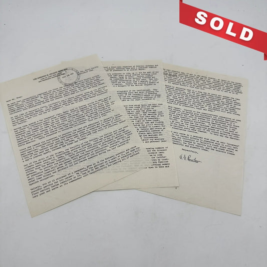 Signed Letter from Admiral Hyman G. Rickover announcing the first sea trials of a Polaris ballistic-missile submarine