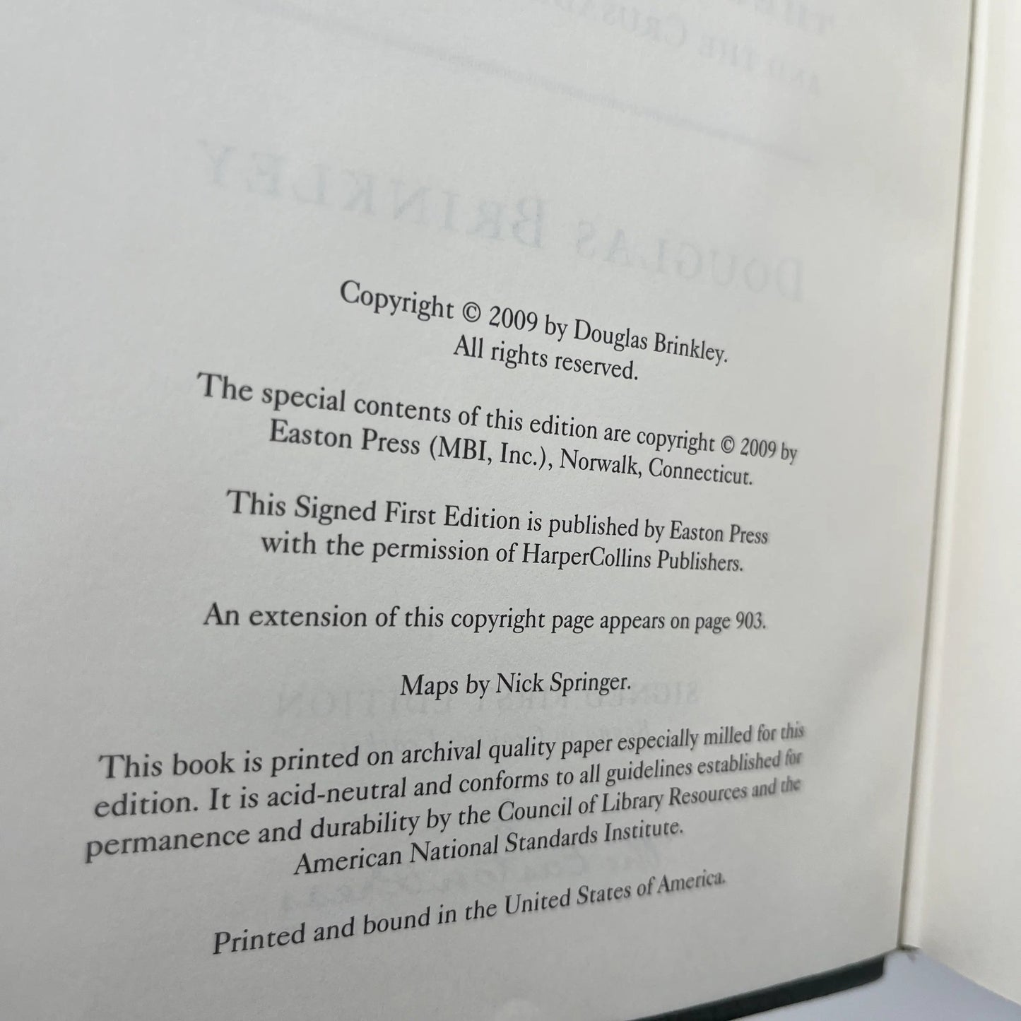 "Theodore Roosevelt and the Crusade for America" Signed by Douglas Brinkley - Leather-bound, gilt-edged Easton Press edition