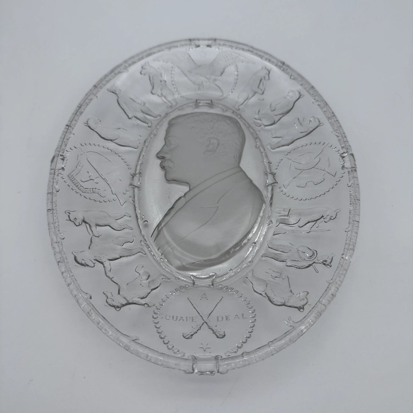Teddy Roosevelt Portrait "A Square Deal" Oval plates — c. 1904