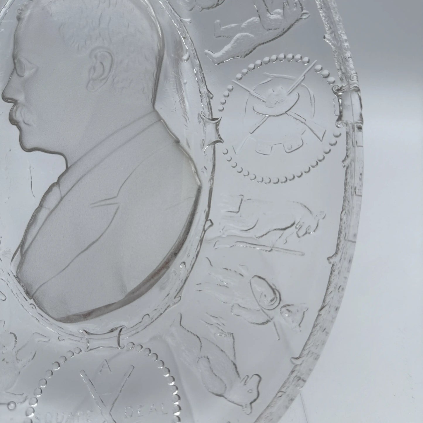 Teddy Roosevelt Portrait "A Square Deal" Oval plates — c. 1904