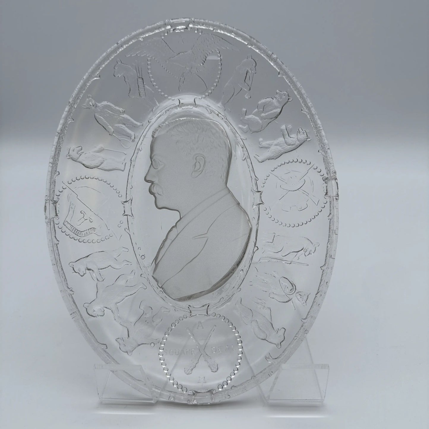 Teddy Roosevelt Portrait "A Square Deal" Oval plates — c. 1904