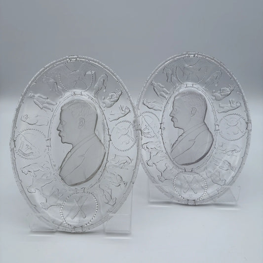 Teddy Roosevelt Portrait "A Square Deal" Oval plates — c. 1904