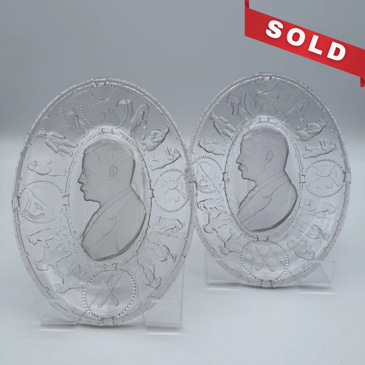 Teddy Roosevelt Portrait "A Square Deal" Oval plates — c. 1904
