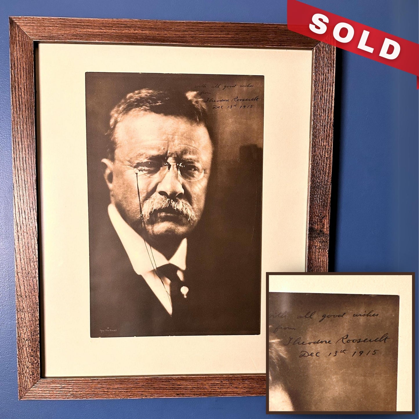 Theodore Roosevelt — Signed photograph with certificate of authenticity
