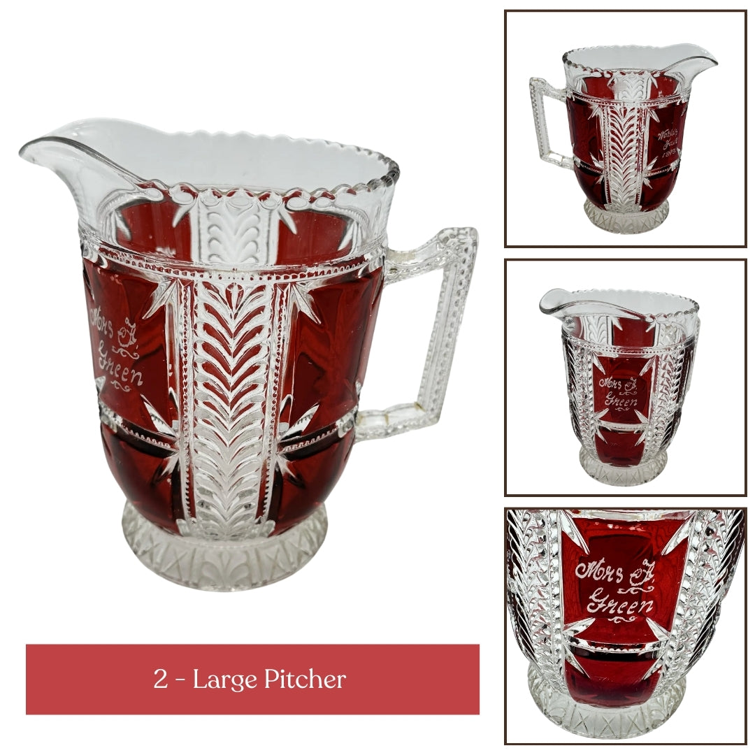 1893 World's Fair Ruby-Stained Early-American Pattern Glass