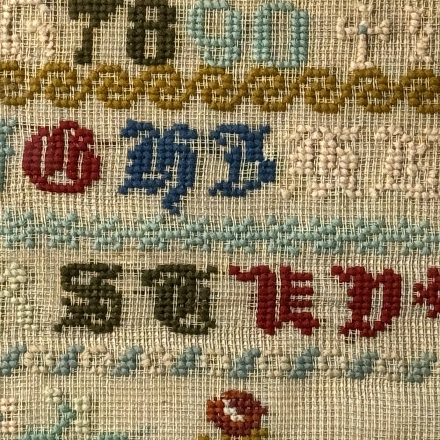 19th-Century "Agnes Bayer" Sampler — Framed