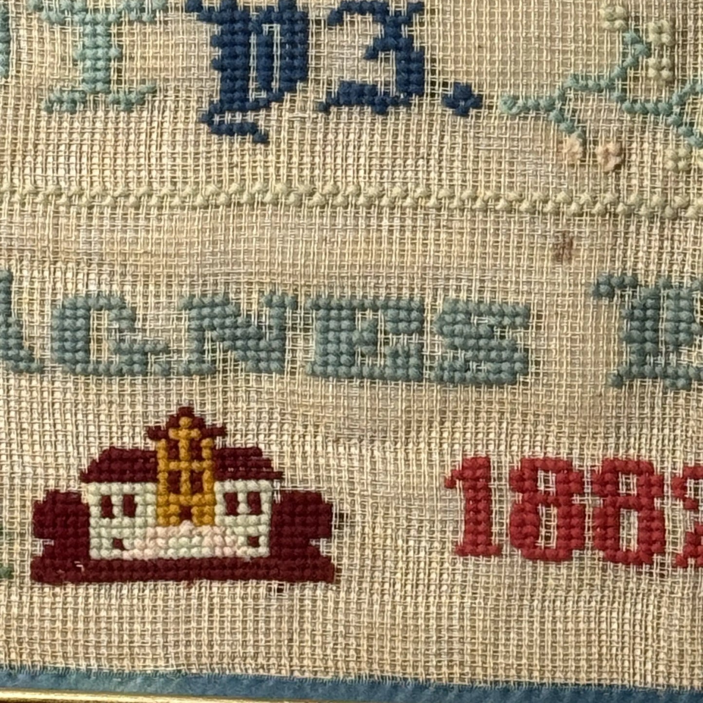 19th-Century "Agnes Bayer" Sampler — Framed