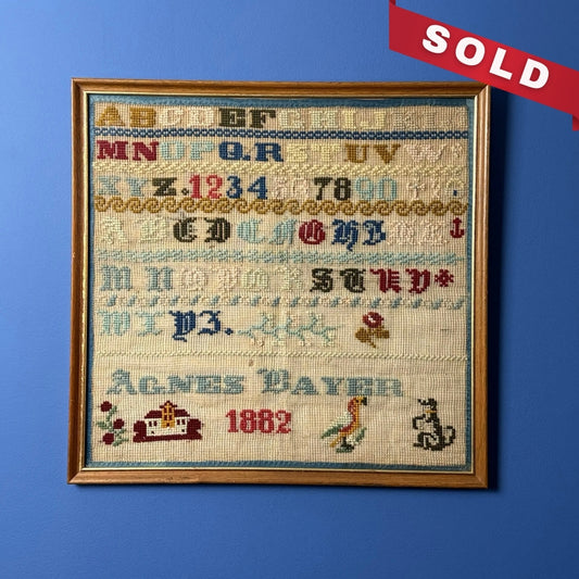19th-Century "Agnes Bayer" Sampler — Framed