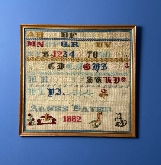 19th-Century "Agnes Bayer" Sampler — Framed