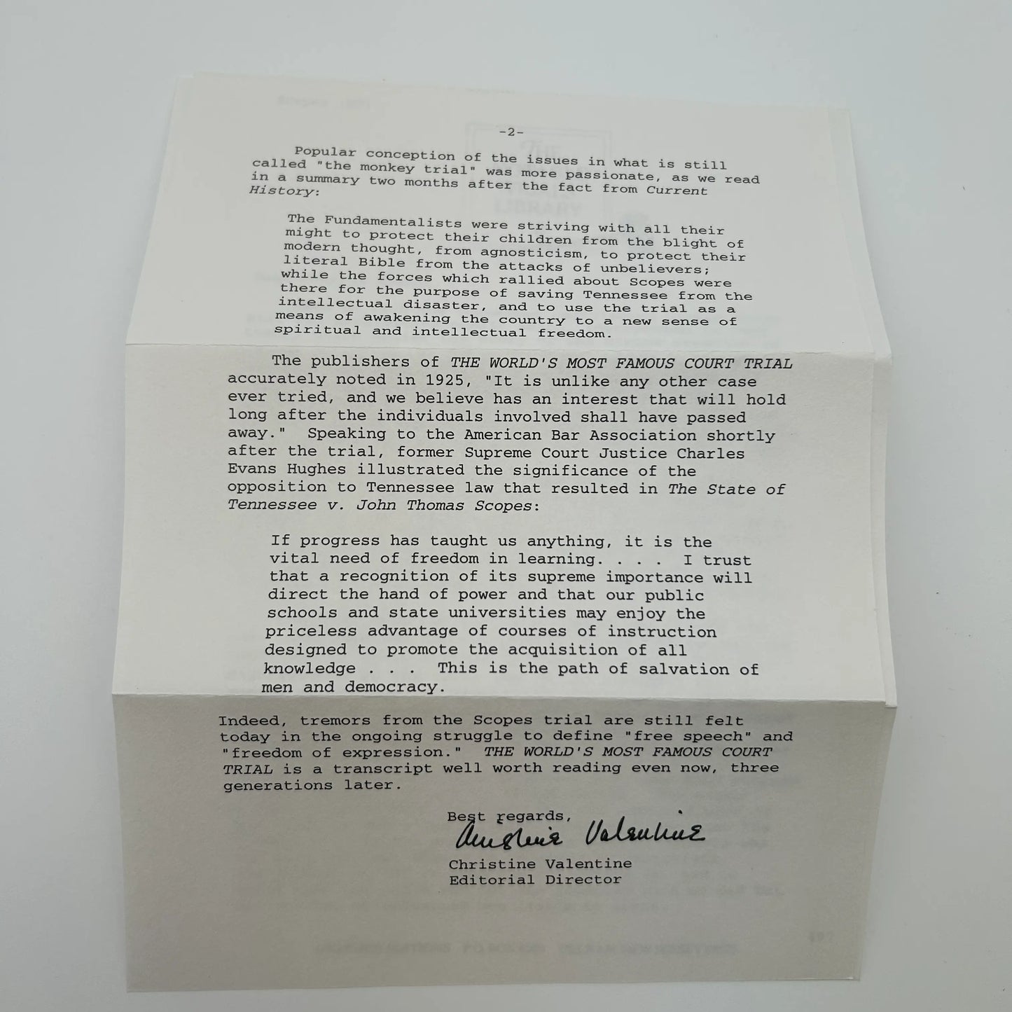 "The Scopes Trial" — The Notable Trials Library Special Edition