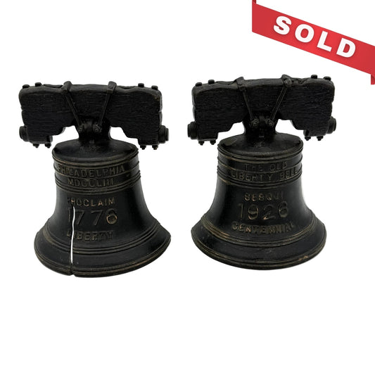 1926 Sesqui-Centennial International Exposition Bookends in the shape of the Liberty Bell