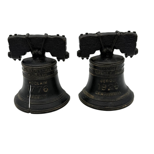Sesqui-Centennial International Exposition Bookends in the shape of the Liberty Bell from The History List Store.