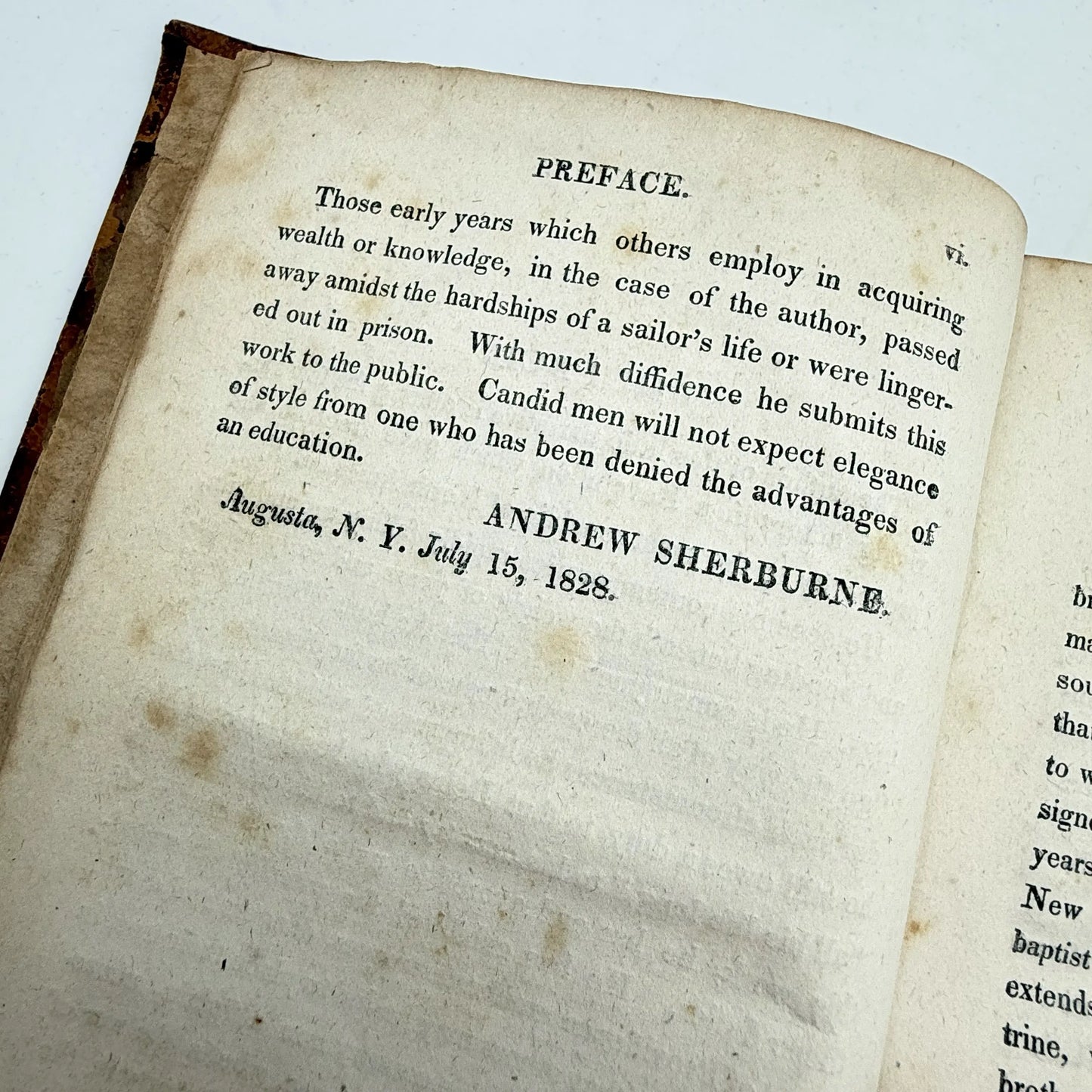 “Memoirs of Andrew Sherburne” — Revolutionary War soldier — 1828