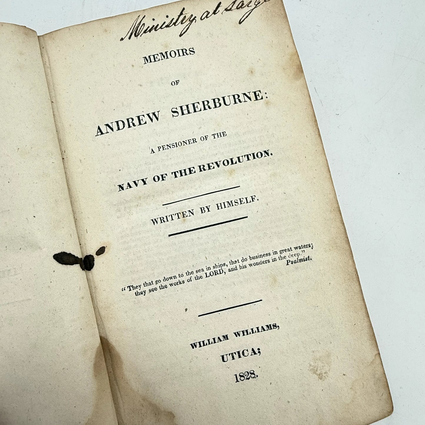 “Memoirs of Andrew Sherburne” — Revolutionary War soldier — 1828