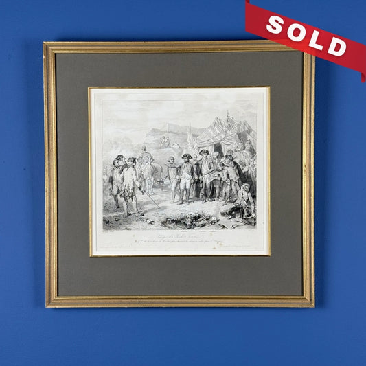 Siege of Yorktown - Surrender of Cornwallis  — Steel engraving from France — Framed 1860 print