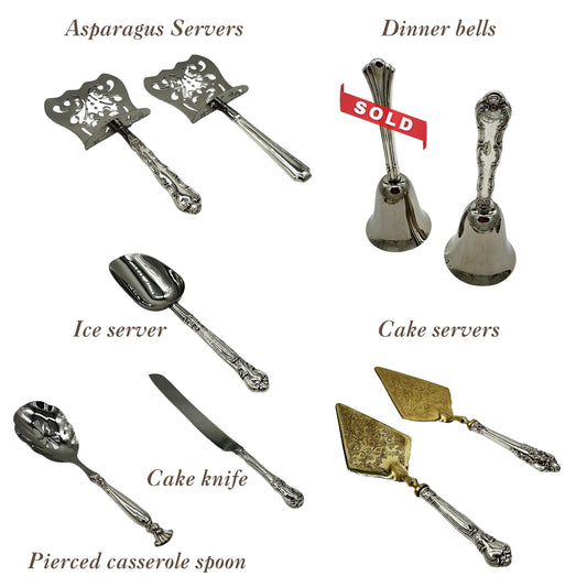 Serving utensils in classic patterns