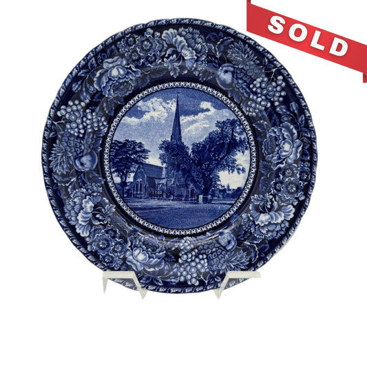 Historical Staffordshire "The Washington Elm at Cambridge, Massachusetts" Plate
