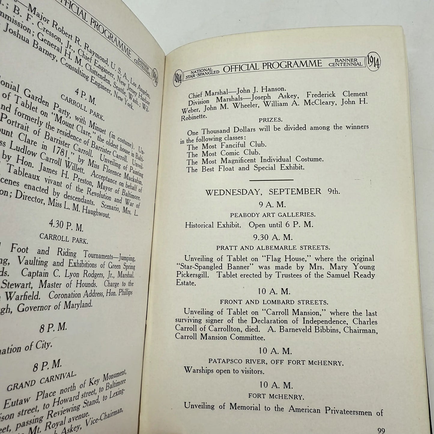 National Star Spangled Banner Centennial — Official Program and the Story of Baltimore