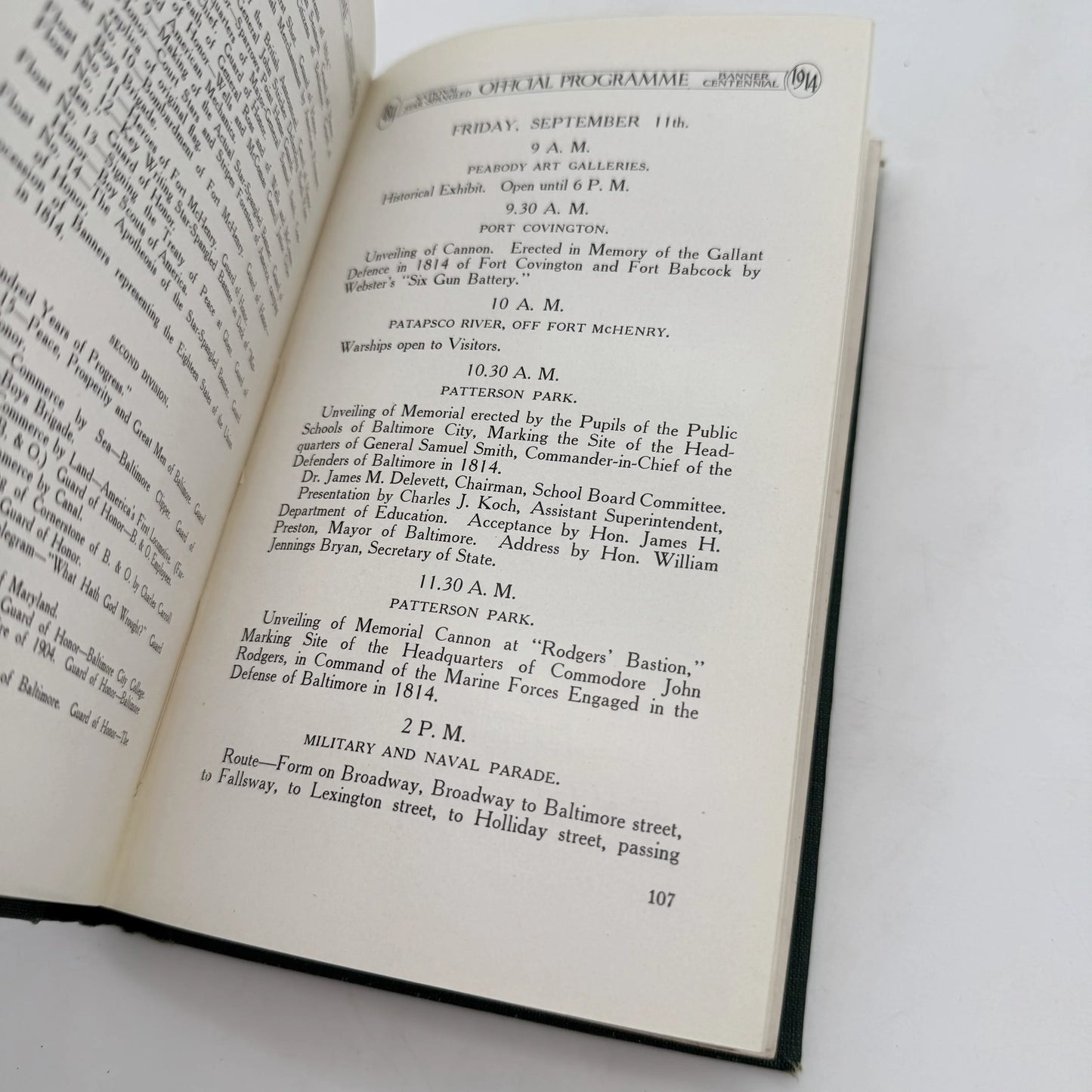 National Star Spangled Banner Centennial — Official Program and the Story of Baltimore