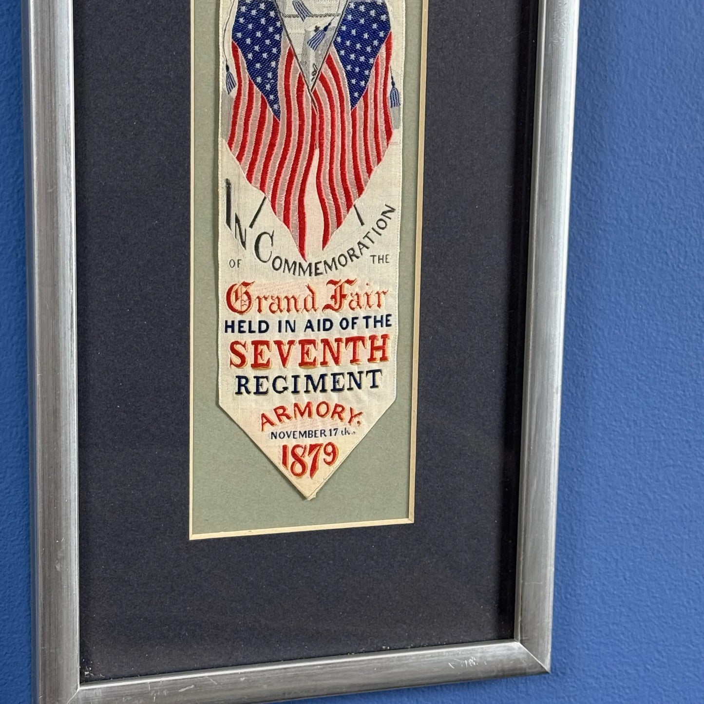 Grand Fair of the Seventh Regiment — 1879 "Stevengraph," framed