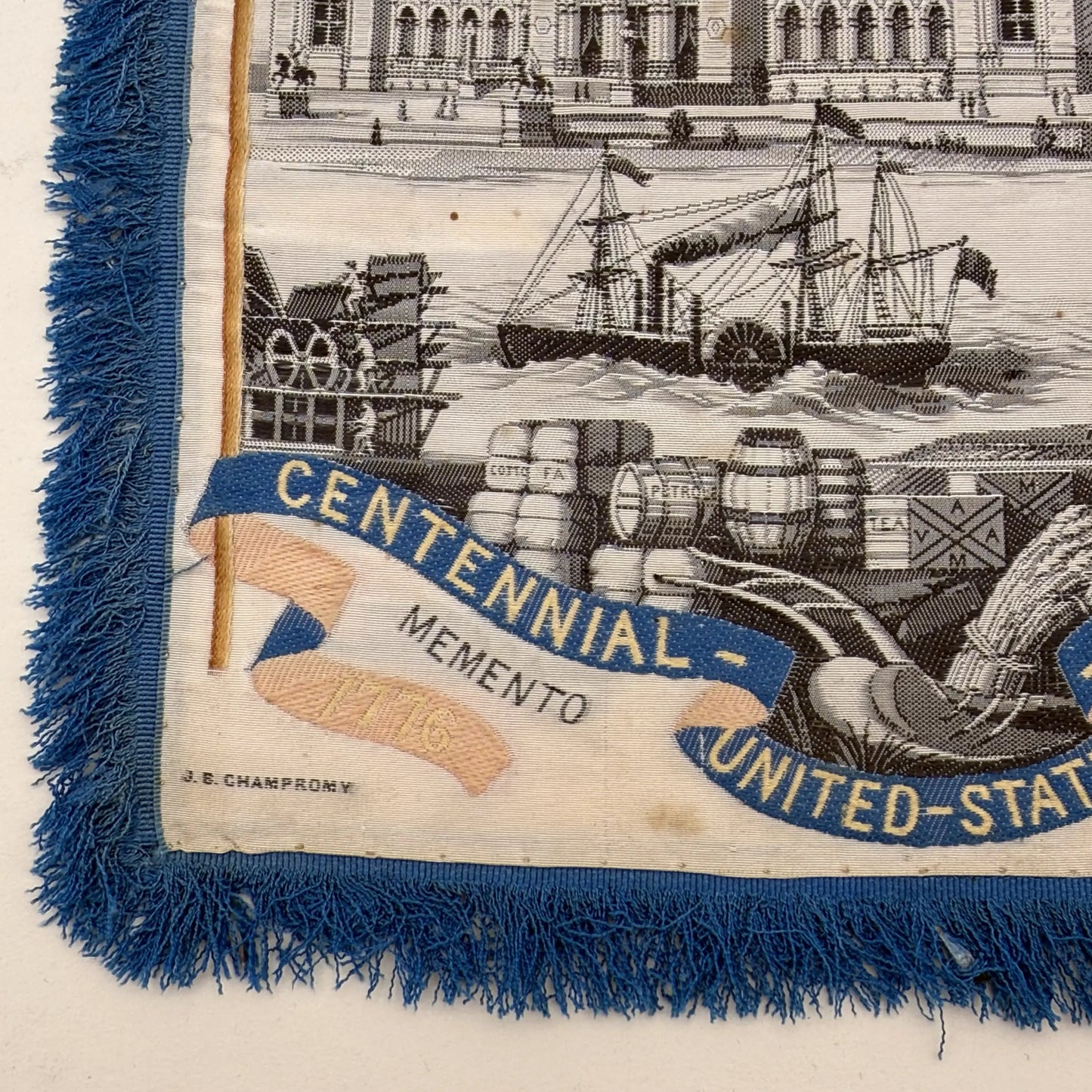 Large 1876 Centennial Exposition Stevengraph with George Washington — Framed