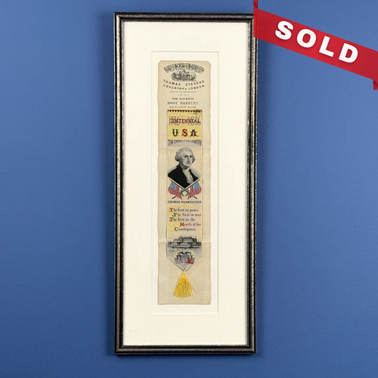 George Washington "The Father of our Country" 1876 Centennial Stevengraph — Matted and framed