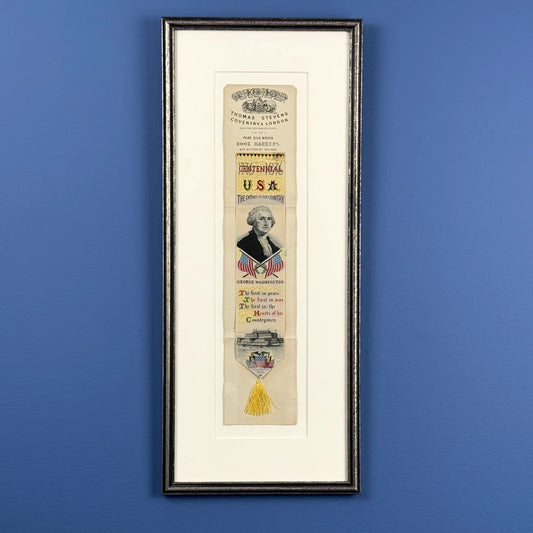 George Washington "The Father of our Country" 1876 Centennial Stevengraph — Matted and framed