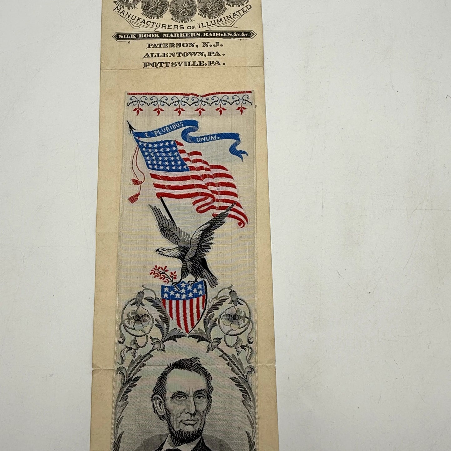 Abraham Lincoln "The Worlds Columbian Expedition" Stevengraph— Matted and Framed