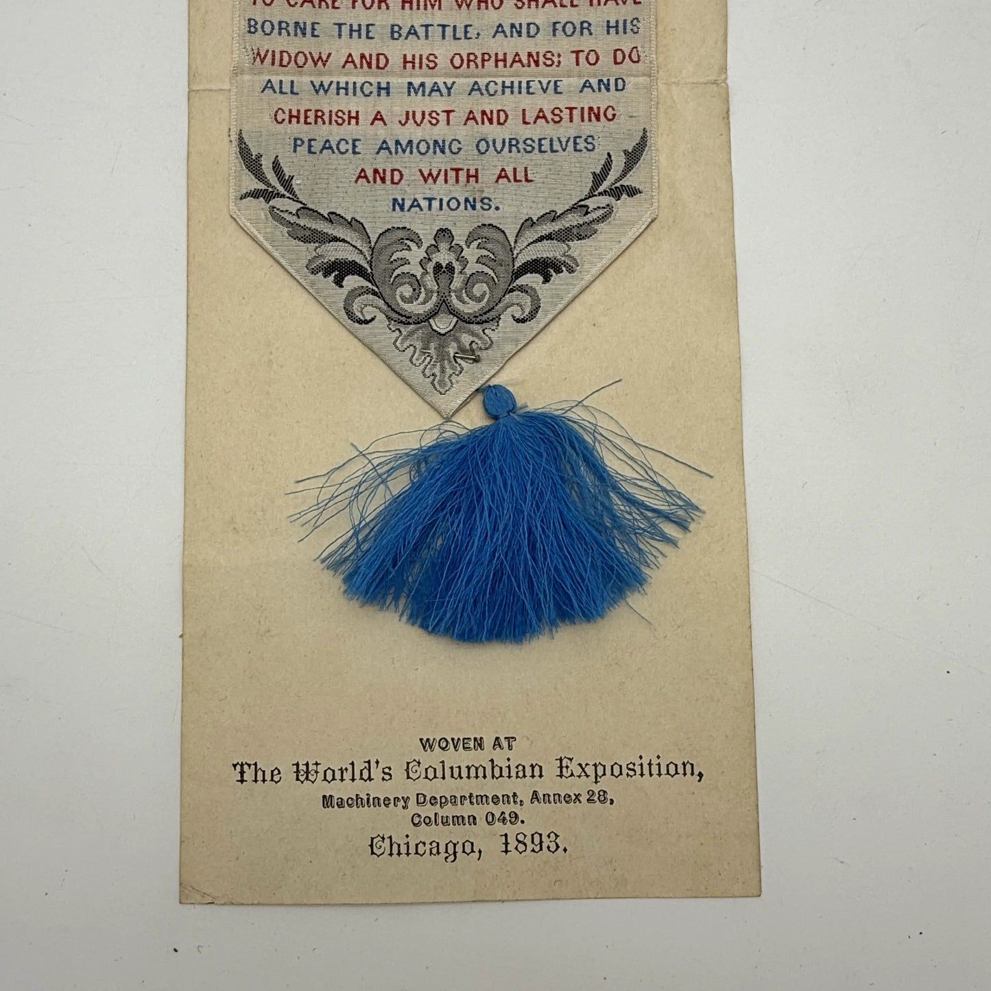 Abraham Lincoln "The Worlds Columbian Expedition" Stevengraph— Matted and Framed