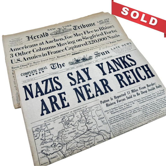 The Sun — September 2, 1944 and the New York Herald Tribune — September 14, 1944 — Sold as a set