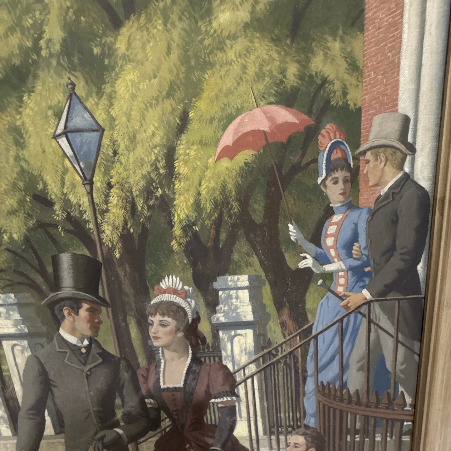 Large painting — "A Sunday Morning at the Corner of Park and Tremont Streets, 1885" — A. Lassell Ripley