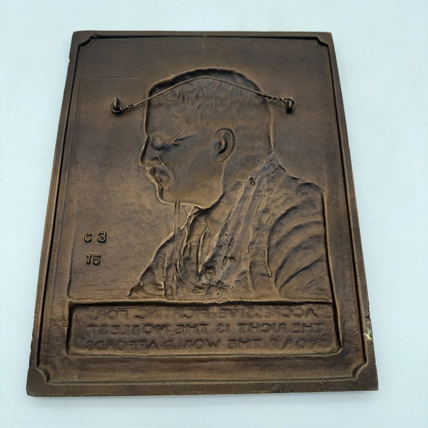 Roosevelt Plaque  — “Aggressive fighting for the right is the greatest sport the world affords” — 1920
