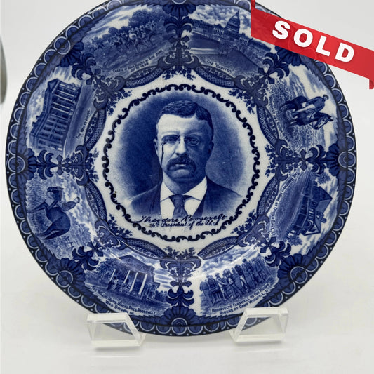 Theodore Roosevelt Plate with scenes from his life