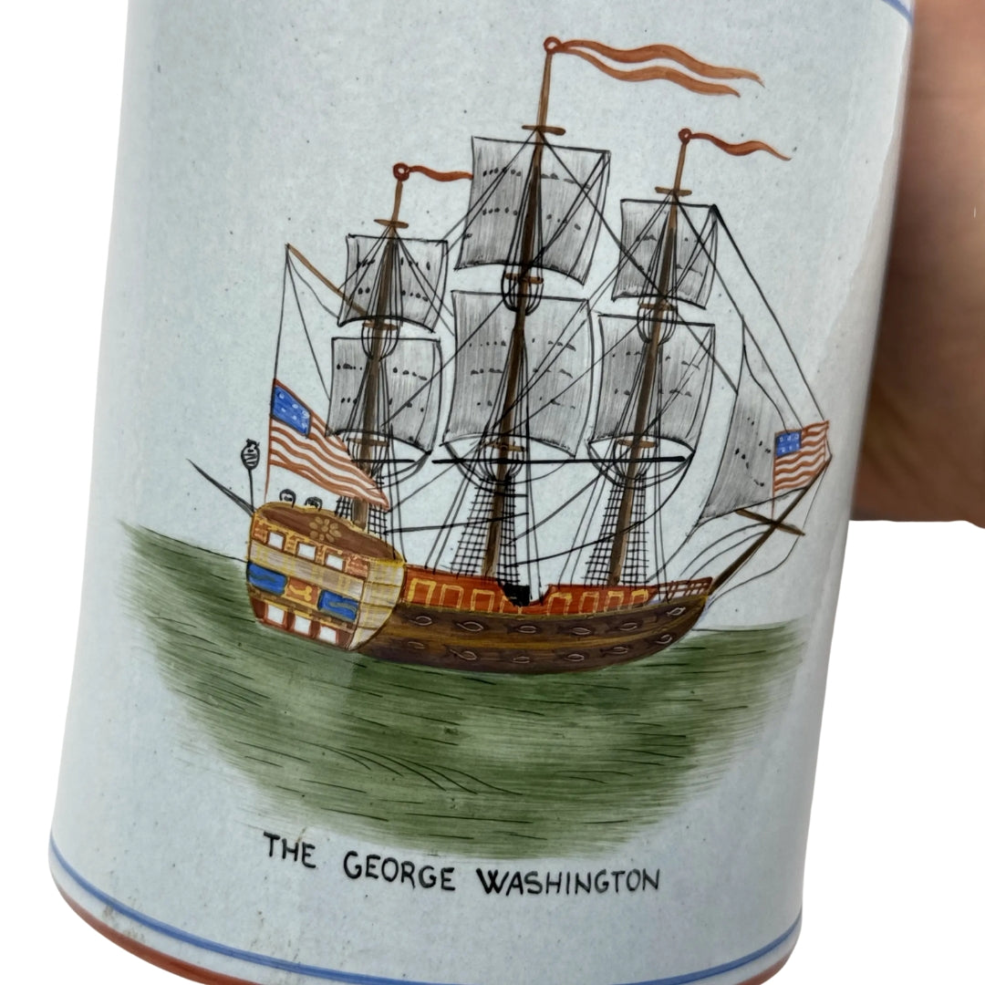Hand-painted limited edition mug from Mottahedeh with picture of The George Washington — #81 of 150