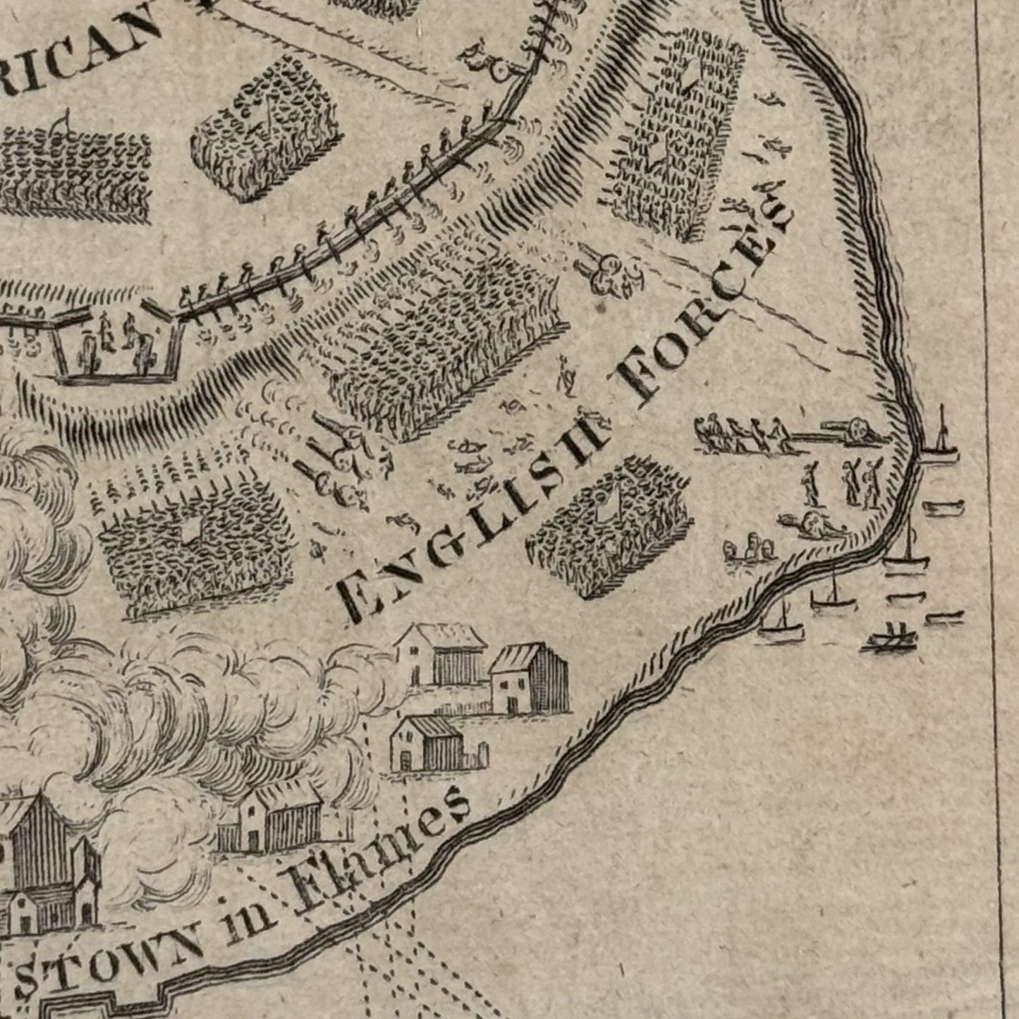 1778 plan of the town of Boston with the Attack on Bunkers-Hill in the Peninsula of Charlestown the 17th of June, 1775 — Framed