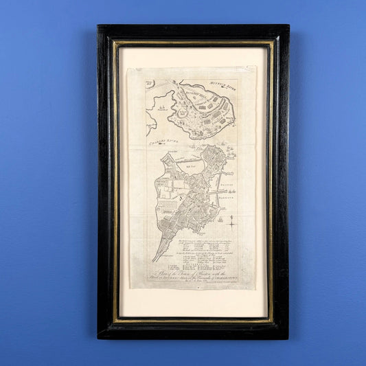1778 plan of the town of Boston with the Attack on Bunkers-Hill in the Peninsula of Charlestown the 17th of June, 1775 — Framed