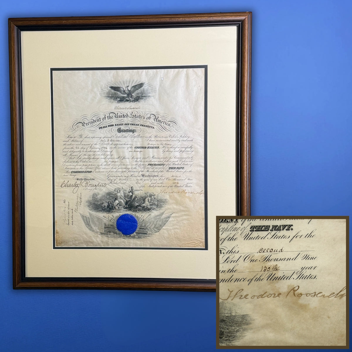 U.S. Navy Appointment Signed by President Theodore Roosevelt — 1906