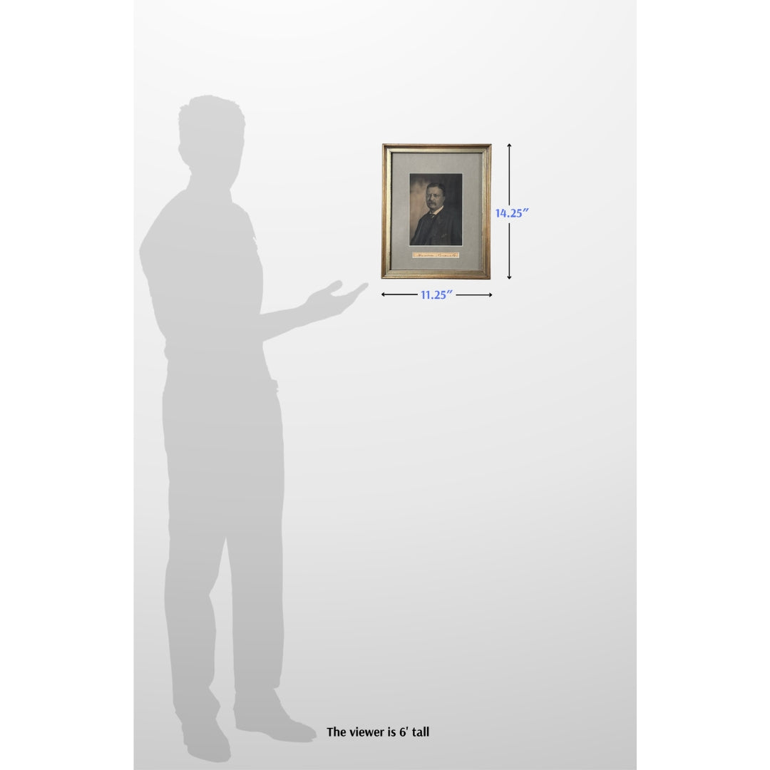 Framed Theodore Roosevelt Portrait with Clipped Ink Signature — 1904