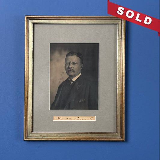 Framed Theodore Roosevelt Portrait with Clipped Ink Signature — 1904